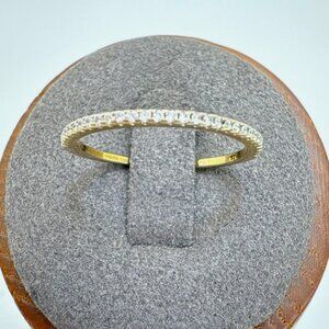 CZ Band Thin Stackable Anniversary Ring Gold Over Sterling Silver 925 Size 6.75